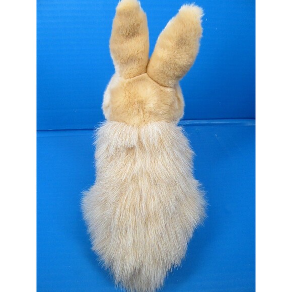 Aurora Purely Luxe Tan Bunny Rabbit Plush Pink Ears Hairy Stuffed Animal 10" - Picture 3 of 8